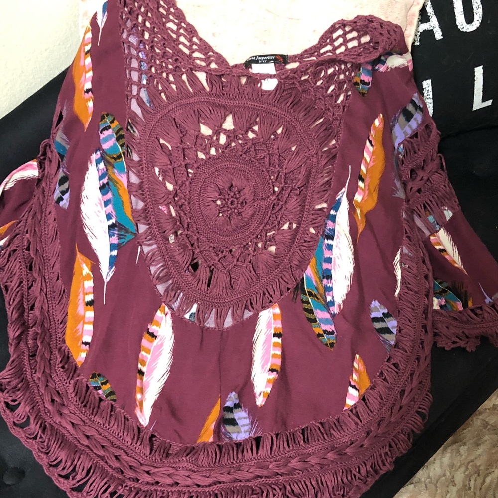 Knit feather shirt
